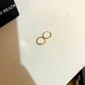 Cartilage 14k solid gold hoop earrings 10mm